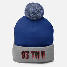 Load image into Gallery viewer, 93 TM 11 Pom-Pom Beanie ( Black Letters & Red Outline )