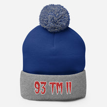 Load image into Gallery viewer, 93 TM 11 Pom-Pom Beanie ( Red Letters & White Outline )