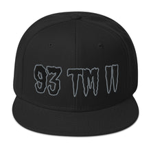 Load image into Gallery viewer, 93 TM 11 Snapback Hat ( Black Letters & Grey Outline )