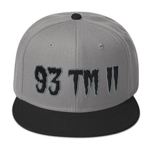 Load image into Gallery viewer, 93 TM 11 Snapback Hat ( Black Letters & Grey Outline )