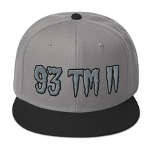 Load image into Gallery viewer, 93 TM 11 Snapback Hat ( Grey Letters & Black Outline )