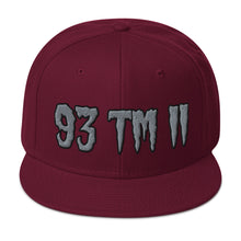 Load image into Gallery viewer, 93 TM 11 Snapback Hat ( Grey Letters & Black Outline )