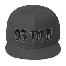 Load image into Gallery viewer, 93 TM 11 Snapback Hat ( Black Letters & Grey Outline )