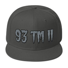 Load image into Gallery viewer, 93 TM 11 Snapback Hat ( Grey Letters & Black Outline )