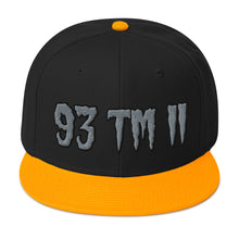 Load image into Gallery viewer, 93 TM 11 Snapback Hat ( Grey Letters & Black Outline )