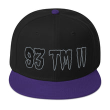Load image into Gallery viewer, 93 TM 11 Snapback Hat ( Black Letters & Grey Outline )