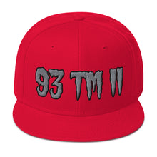 Load image into Gallery viewer, 93 TM 11 Snapback Hat ( Grey Letters & Black Outline )