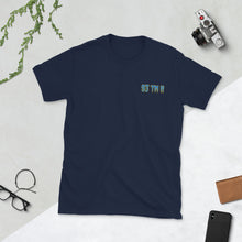 Load image into Gallery viewer, 93 TM 11 Softstyle T-Shirt ( Powder Blue Letters & Gold Outline )