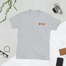 Load image into Gallery viewer, 93 TM 11 Softstyle T-Shirt ( Old Gold Letters & Orange Outline )
