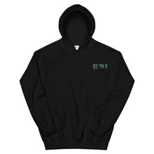 Load image into Gallery viewer, Small 93 TM 11 Hoodie ( Green Letters & Blue Outline )