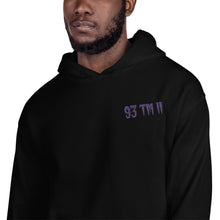 Load image into Gallery viewer, Small 93 TM 11 Hoodie ( Purple Letters & Black Outline )