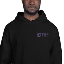 Load image into Gallery viewer, Small 93 TM 11 Hoodie ( Purple Letters & Black Outline )