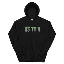 Load image into Gallery viewer, BIG 93 TM 11 Hoodie (Green Letters & Purple Outline)