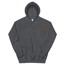 Load image into Gallery viewer, Small 93 TM 11 Hoodie ( Burgundy Letters & Gold Outline )