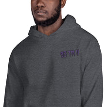 Load image into Gallery viewer, Small 93 TM 11 Hoodie ( Purple Letters & Black Outline )