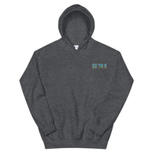 Load image into Gallery viewer, Small 93 TM 11 Hoodie ( Powder Blue Letters & Yellow Outline )