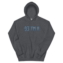 Load image into Gallery viewer, BIG 93 TM 11 Hoodie (Grey Letters & Blue Outline)