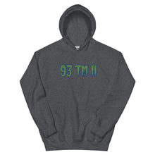 Load image into Gallery viewer, BIG 93 TM 11 Hoodie (Green Letters & Blue Outline)