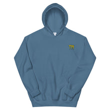 Load image into Gallery viewer, TM Hoodie ( Yellow Letters & Blue Outline )