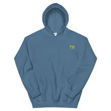 Load image into Gallery viewer, TM Hoodie ( Yellow Letters & Powder Blue Outline )