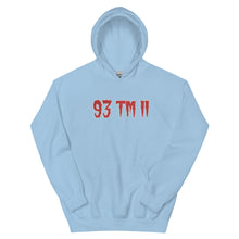 Load image into Gallery viewer, BIG 93 TM 11 Hoodie (Red Letters & White Outline)