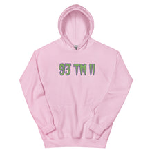 Load image into Gallery viewer, BIG 93 TM 11 Hoodie (Green Letters & Purple Outline)