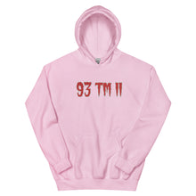 Load image into Gallery viewer, BIG 93 TM 11 Hoodie (Red Letters & White Outline)