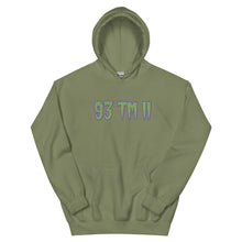 Load image into Gallery viewer, BIG 93 TM 11 Hoodie (Green Letters & Purple Outline)