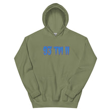 Load image into Gallery viewer, BIG 93 TM 11 Hoodie (Powder Blue Letters & Purple Outline)