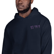 Load image into Gallery viewer, Small 93 TM 11 Hoodie ( Purple Letters & Black Outline )