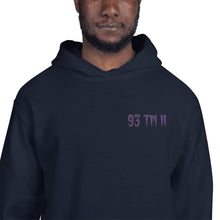 Load image into Gallery viewer, Small 93 TM 11 Hoodie ( Purple Letters & Black Outline )
