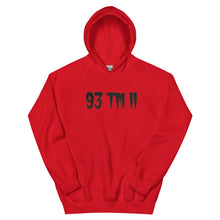 Load image into Gallery viewer, BIG 93 TM 11 Hoodie (Black Letters & Red Outline)