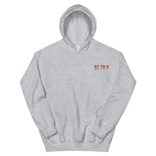 Load image into Gallery viewer, Small 93 TM 11 Hoodie ( Red Letters & White Outline )