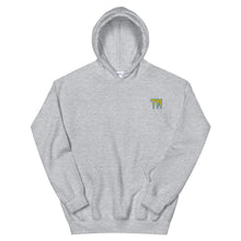 Load image into Gallery viewer, TM Hoodie ( Yellow Letters & Powder Blue Outline )