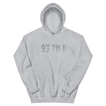 Load image into Gallery viewer, BIG 93 TM 11 Hoodie (Grey Letters & White Outline)