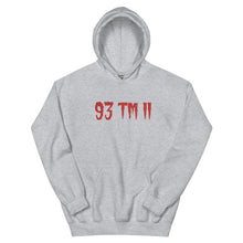 Load image into Gallery viewer, BIG 93 TM 11 Hoodie (Red Letters & White Outline)