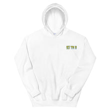 Load image into Gallery viewer, Small 93 TM 11 Hoodie ( Yellow Letters & Powder Blue Outline )