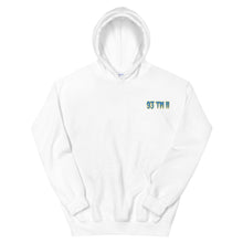 Load image into Gallery viewer, Small 93 TM 11 Hoodie ( Powder Blue Letters & Yellow Outline )