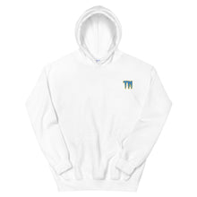 Load image into Gallery viewer, TM Hoodie ( Powder Blue Letters & Yellow Outline )