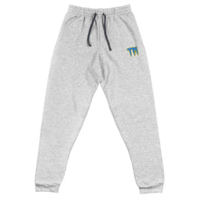 Load image into Gallery viewer, TM Joggers ( Powder Blue Letters & Yellow Outline )