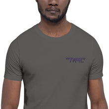 Load image into Gallery viewer, TM4L Short-Sleeve T-Shirt ( Purple Letters & Black Outline )
