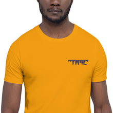 Load image into Gallery viewer, TM4L Short-Sleeve T-Shirt ( Purple Letters & Black Outline )
