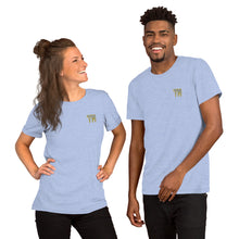 Load image into Gallery viewer, TM Short-Sleeve T-Shirt ( Grey Letters & Gold Outline )