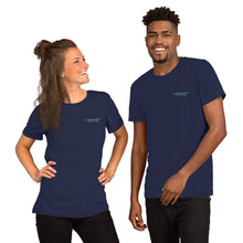 Load image into Gallery viewer, TM4L Short-Sleeve T-Shirt ( Grey Letters & Blue Outline )