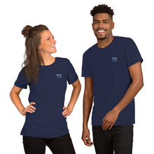 Load image into Gallery viewer, TM Short-Sleeve T-Shirt ( Grey Letters & Blue Outline )