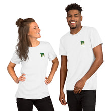 Load image into Gallery viewer, TM Short-Sleeve T-Shirt ( Green Letters & Gold Outline )