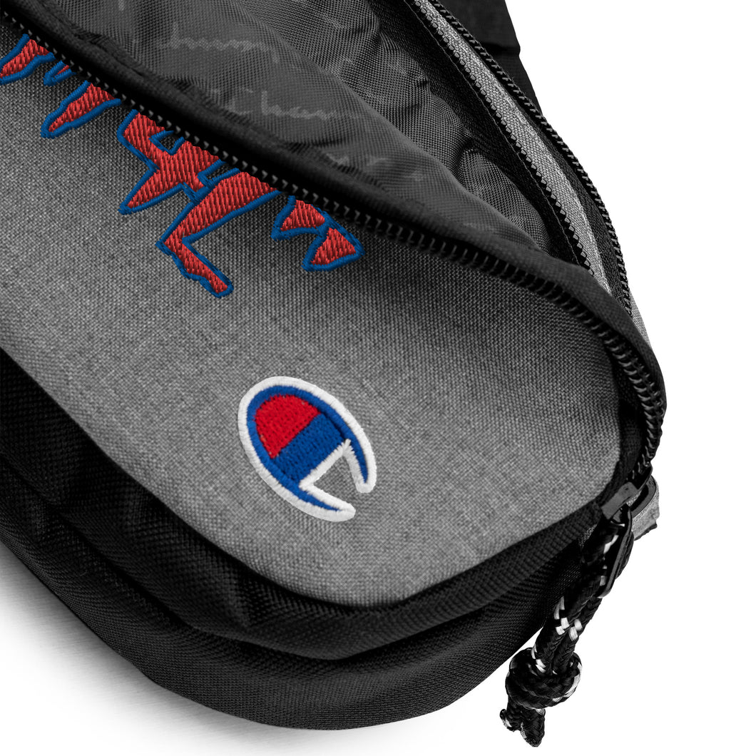 TM4L Champion Fanny Pack ON SALE ( Red Letters & Royal Blue Outline )