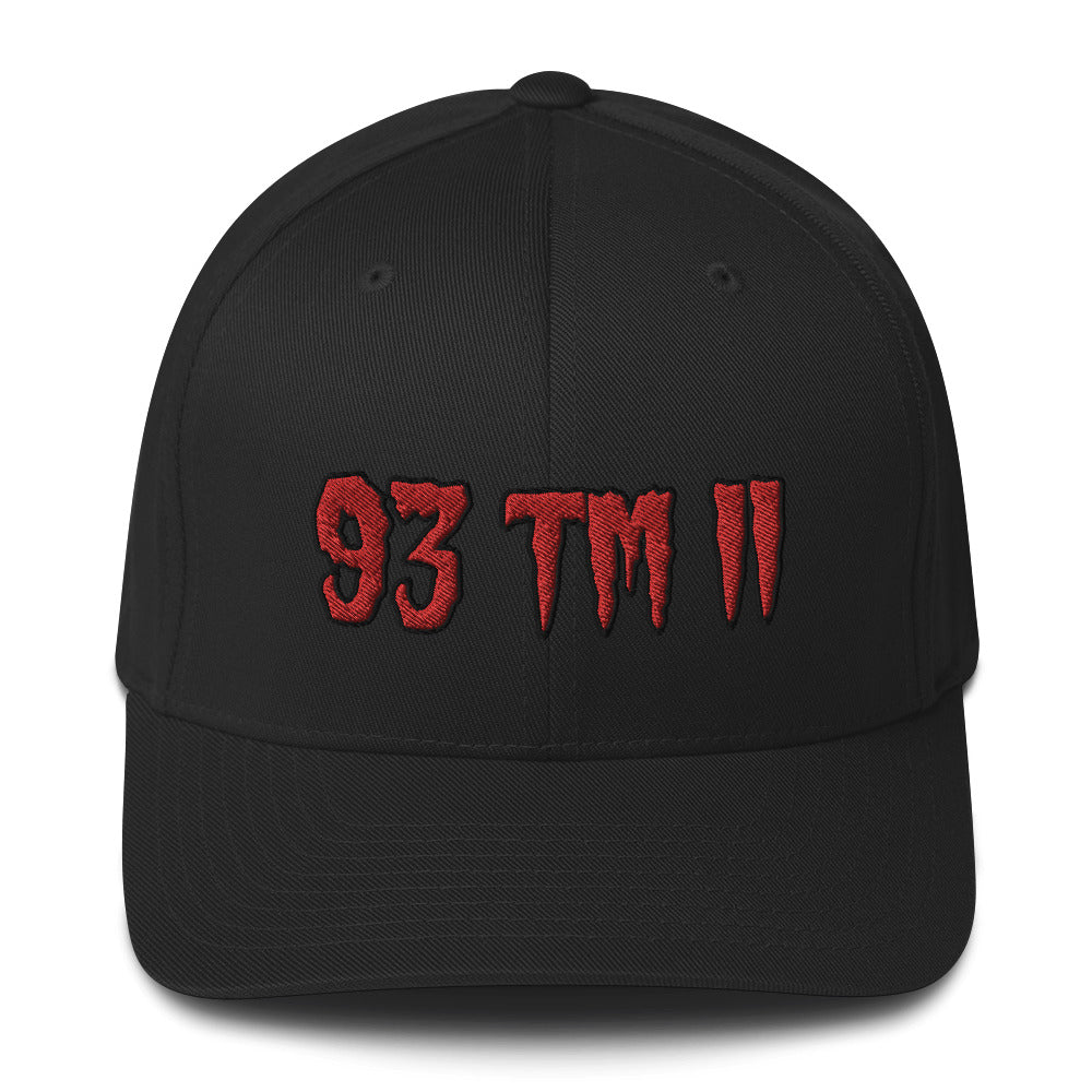 93 TM 11 Fitted Hat ( Red Letters & Black Outline )