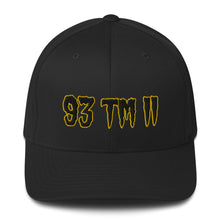 Load image into Gallery viewer, 93 TM 11 Fitted Hat ( Black Letters &amp; Gold Outline )
