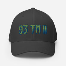 Load image into Gallery viewer, 93 TM 11 Fitted Hat ( Green Letters &amp; Blue Outline )
